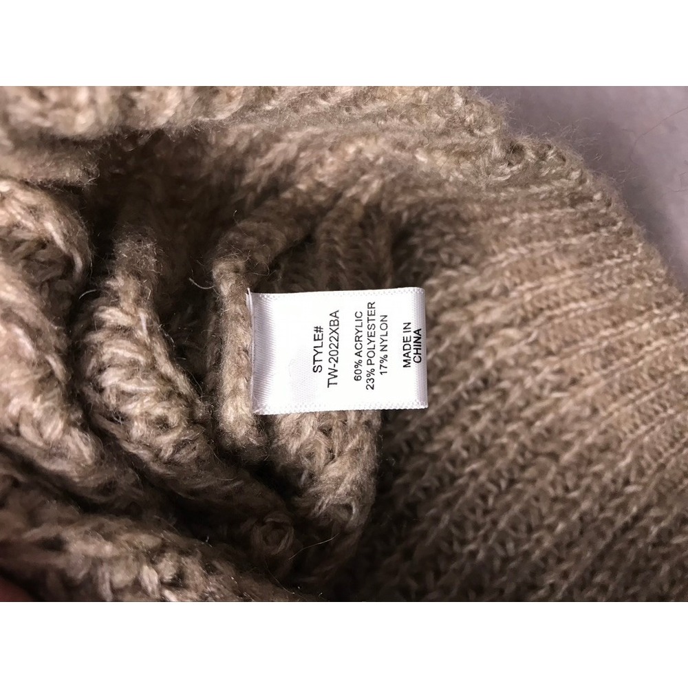Zenana Womens 3X Oversized Cardigan Sweater Tan Ribbed Knit Lantern Sleeve - Picture 10 of 16